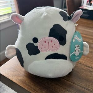 Squishmallows Kona Cow Plush - Black, White, and Pink NWT